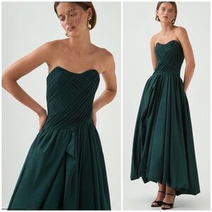 NWT AJE Spatial Maxi Dress Gown in Green SZ AUS 6, US 2, XS